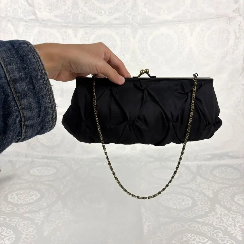Vintage Bag Clutch Chain Quilted Classy Cocktail Event Wedding Guest Party